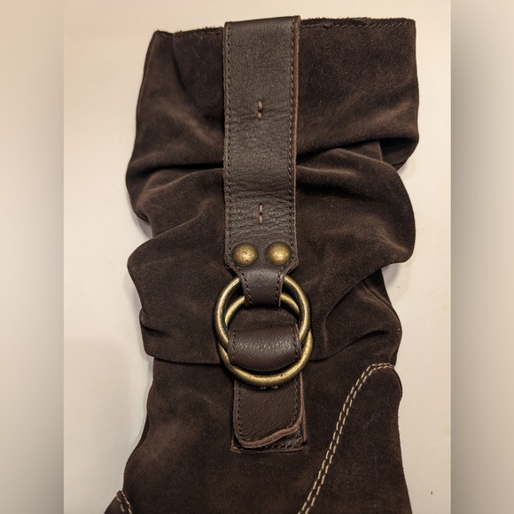 Imperia Steven by Steve Madden Chocolate Brown Mid Calf Suede Boots Size 6.5 - Picture 3 of 6